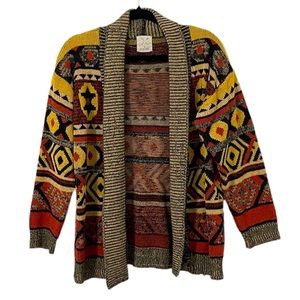 Anthropologie | Pins and Needles Cardigan Open Sweater Blanket Print Size S